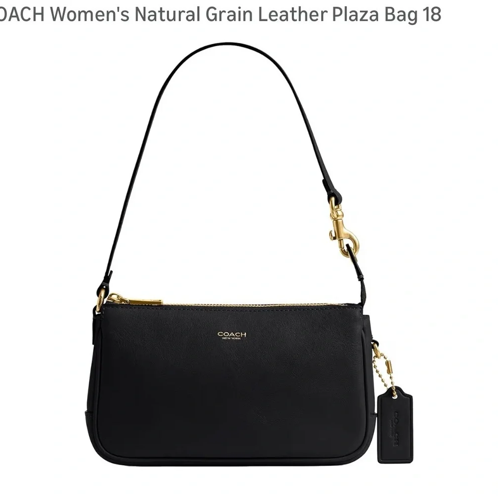 Coach Women’s Natural Grain Leather Plaza Bag 18 with Gold Hardware - Picture 1 of 6